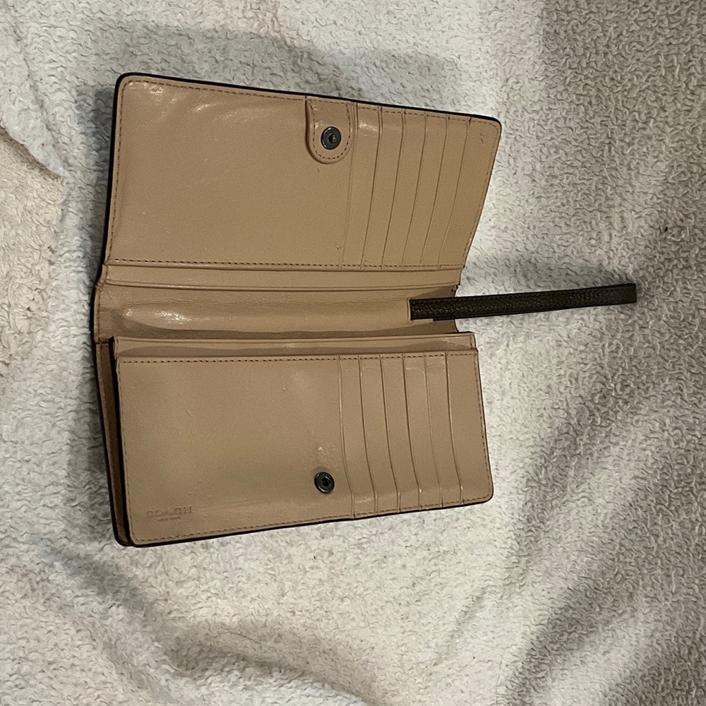 Coach Dark Brown Leather Clutch - Picture 2 of 6